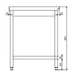 Ablauftisch PROFI 1600 x 700 Links für HSM ECO, PROFI & HYPRO