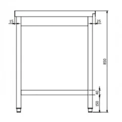 Ablauftisch PROFI 2000 x 700 Links für HSM ECO, PROFI & HYPRO