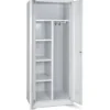 Akten- und Kleiderschrank mit Sockel, BxTxH 600x500x1800 mm, lichtgrau RAL 7035
