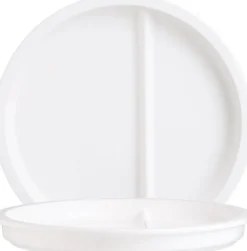 Arcoroc Restaurant White Menüteller 2-geteilt 23 cm, weiß