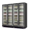 A&S Getränkekühlschrank 1650 Liter schwarz, 4 Klapptüren, auf Rollen