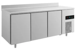 A&S Kühltisch -2 bis +8°C 1865x700x850mm mit 3 Türen und Aufkantung u. Aufkantung (3TTTA)