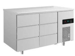 A&S Kühltisch -2 bis +8°C 1400x700x850mm mit 2x drei Schubladen