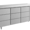 A&S Kühltisch -2 bis +8°C 1865x700x850mm mit 3x drei Schubladen