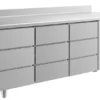 A&S Kühltisch -2 bis +8°C 1865x700x850mm mit 3x drei Schubladen u. Aufkantung