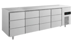 A&S Kühltisch -2 bis +8°C 2330x700x850mm mit 4x drei Schubladen