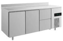 A&S Kühltisch -2 bis +8°C 1865x700x850mm mit 2x Türen und 1x zwei Schubladen u. Aufkantung (3TTZA)