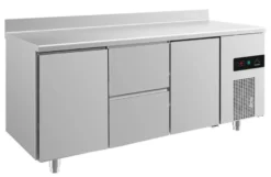 A&S Kühltisch -2 bis +8°C 1865x700x850mm mit 2x Türen und 1x zwei Schubladen u. Aufkantung (3TZTA)