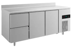 A&S Kühltisch -2 bis +8°C 1865x700x850mm mit 2x Türen und 1x zwei Schubladen u. Aufkantung (3ZTTA)