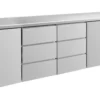 A&S Kühltisch -2 bis +8°C 2330x700x850mm mit 2x Türen und 2x drei Schubladen (4TDDT)