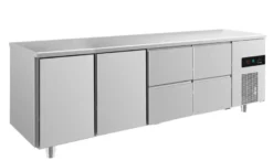 A&S Kühltisch -2 bis +8°C 2330x700x850mm mit 2x Türen und 2x zwei Schubladen (4TTZZ)