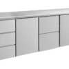 A&S Kühltisch -2 bis +8°C 2330x700x850mm mit 2x Türen, 1x zwei Schubladen und 1x 3 Schubladen (4DTZT)