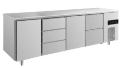 A&S Kühltisch -2 bis +8°C 2330x700x850mm mit 2x Türen, 1x zwei Schubladen und 1x 3 Schubladen (4TDTZ)