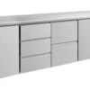 A&S Kühltisch -2 bis +8°C 2330x700x850mm mit 2x Türen, 1x zwei Schubladen und 1x 3 Schubladen (4TDZT)