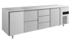 A&S Kühltisch -2 bis +8°C 2330x700x850mm mit 2x Türen, 1x zwei Schubladen und 1x 3 Schubladen (4TZDT)