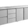 A&S Kühltisch -2 bis +8°C 2330x700x850mm mit 2x Türen, 1x zwei Schubladen und 1x 3 Schubladen (4ZDTT)