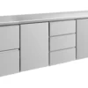 A&S Kühltisch -2 bis +8°C 2330x700x850mm mit 2x Türen, 1x zwei Schubladen und 1x 3 Schubladen (4ZTDT)