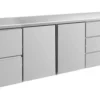 A&S Kühltisch -2 bis +8°C 2330x700x850mm mit 2x Türen, 1x zwei Schubladen und 1x 3 Schubladen (4ZTTD)