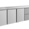 A&S Kühltisch -2 bis +8°C 2330x700x850mm mit 3x Türen und 1x zwei Schubladen (4TTTZ)