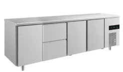 A&S Kühltisch -2 bis +8°C 2330x700x850mm mit 3x Türen und 1x zwei Schubladen (4TZTT)
