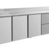 A&S Kühltisch -2 bis +8°C 2330x700x850mm mit 3x Türen und 1x zwei Schubladen u. Aufkantung (4TTTZA)