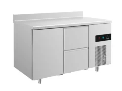 A&S Kühltisch -2 bis +8°C 1400x700x850mm mit 1x Tür und 1x zwei Schubladen u. Aufkantung (2TZA)
