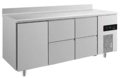 A&S Kühltisch -2 bis +8°C 1865x700x850mm mit 1x Tür und 2x zwei Schubladen u. Aufkantung (3TZZA)