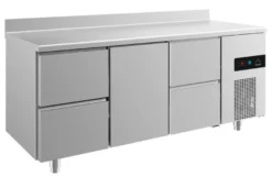 A&S Kühltisch -2 bis +8°C 1865x700x850mm mit 1x Tür und 2x zwei Schubladen u. Aufkantung (3ZTZA)