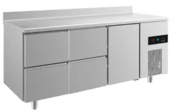 A&S Kühltisch -2 bis +8°C 1865x700x850mm mit 1x Tür und 2x zwei Schubladen u. Aufkantung (3ZZTA)