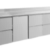 A&S Kühltisch -2 bis +8°C 2330x700x850mm mit 1x Tür und 3x zwei Schubladen u. Aufkantung (4ZTZZA)