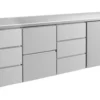 A&S Kühltisch -2 bis +8°C 2330x700x850mm mit 1x Tür, 1x zwei Schubladen und 2x 3 Schubladen (4DZDT)