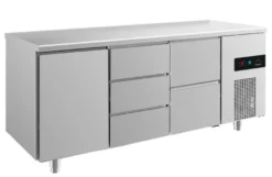A&S Kühltisch -2 bis +8°C 1865x700x850mm mit 1x Tür, 1x zwei Schubladen und 1x drei Schubladen (3TDZ)