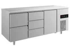 A&S Kühltisch -2 bis +8°C 1865x700x850mm mit 1x Tür, 1x zwei Schubladen und 1x drei Schubladen (3ZDT)