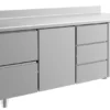 A&S Kühltisch -2 bis +8°C 1865x700x850mm mit 1x Tür, 1x zwei Schubladen und 1x drei Schubladen u. Aufkantung (3ZTDA)