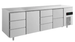 A&S Kühltisch -2 bis +8°C 2330x700x850mm mit 1x Tür, 1x zwei Schubladen und 2x 3 Schubladen (4DTDZ)
