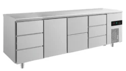 A&S Kühltisch -2 bis +8°C 2330x700x850mm mit 1x Tür, 1x zwei Schubladen und 2x 3 Schubladen (4DTZD)