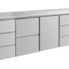 A&S Kühltisch -2 bis +8°C 2330x700x850mm mit 1x Tür, 1x zwei Schubladen und 2x 3 Schubladen (4DZTD)
