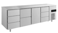A&S Kühltisch -2 bis +8°C 2330x700x850mm mit 1x Tür, 1x zwei Schubladen und 2x 3 Schubladen (4DZTD)