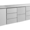 A&S Kühltisch -2 bis +8°C 2330x700x850mm mit 1x Tür, 1x zwei Schubladen und 2x 3 Schubladen (4TDZD)