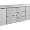 A&S Kühltisch -2 bis +8°C 2330x700x850mm mit 1x Tür, 1x zwei Schubladen und 2x 3 Schubladen (4TZDD)