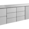 A&S Kühltisch -2 bis +8°C 2330x700x850mm mit 1x Tür, 1x zwei Schubladen und 2x 3 Schubladen (4ZDDT)