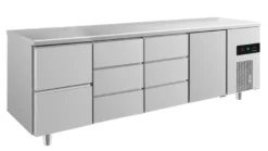 A&S Kühltisch -2 bis +8°C 2330x700x850mm mit 1x Tür, 1x zwei Schubladen und 2x 3 Schubladen (4ZDDT)