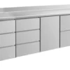 A&S Kühltisch -2 bis +8°C 2330x700x850mm mit 1x Tür, 1x zwei Schubladen und 2x 3 Schubladen u. Aufkantung (4DDTZA)