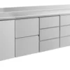 A&S Kühltisch -2 bis +8°C 2330x700x850mm mit 1x Tür, 1x zwei Schubladen und 2x 3 Schubladen u. Aufkantung (4TZDDA)