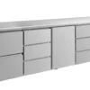 A&S Kühltisch -2 bis +8°C 2330x700x850mm mit 1x Tür, 1x zwei Schubladen und 2x drei Schubladen