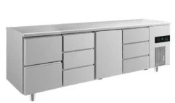 A&S Kühltisch -2 bis +8°C 2330x700x850mm mit 1x Tür, 1x zwei Schubladen und 2x drei Schubladen