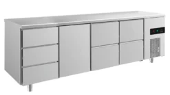 A&S Kühltisch -2 bis +8°C 2330x700x850mm mit 1x Tür, 2x zwei Schubladen und 1x 3 Schubladen (4DTZZ)