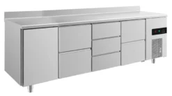 A&S Kühltisch -2 bis +8°C 2330x700x850mm mit 1x Tür, 2x zwei Schubladen und 1x 3 Schubladen u. Aufkantung (4TZDZA)