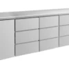 A&S Kühltisch -2 bis +8°C 2330x700x850mm mit 1x Tür, 3x 3 Schubladen