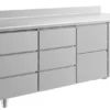 A&S Kühltisch -2 bis +8°C 1865x700x850mm mit 1x zwei Schubladen und 2x drei Schubladen u. Aufkantung (3DDZA)